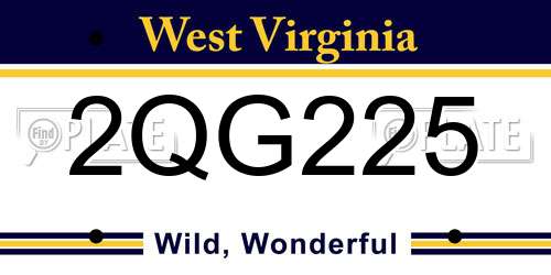 2QG225 West Virginia License Plate