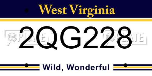 2QG228 West Virginia License Plate
