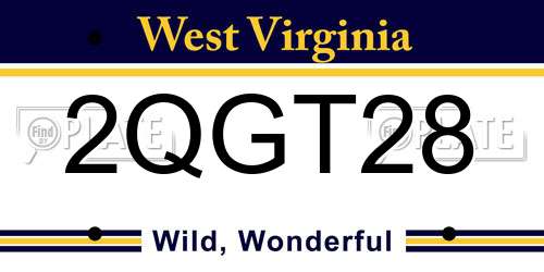 2QGT28 West Virginia License Plate