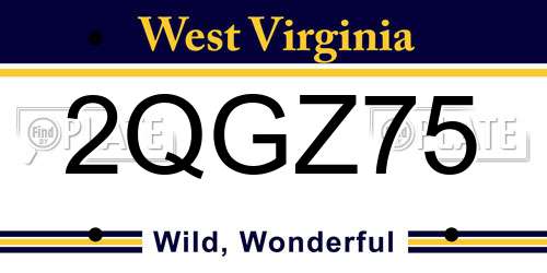 2QGZ75 West Virginia License Plate