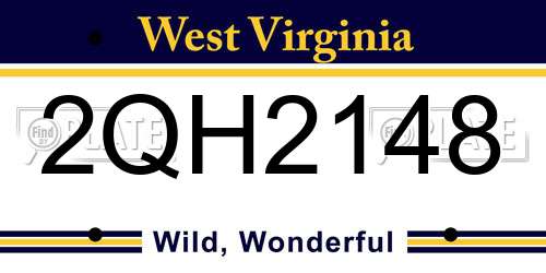 2QH2148 West Virginia License Plate