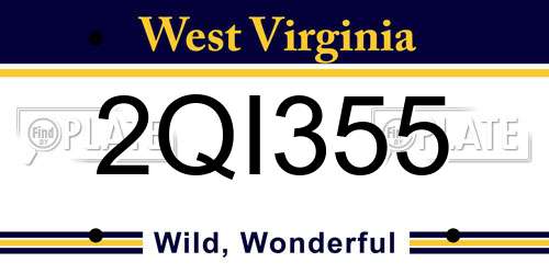 2QI355 West Virginia License Plate