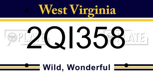 2QI358 West Virginia License Plate