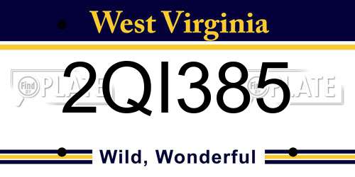 2QI385 West Virginia License Plate