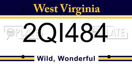 2QI484 West Virginia License Plate