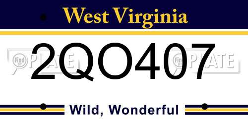 2QO407 West Virginia License Plate