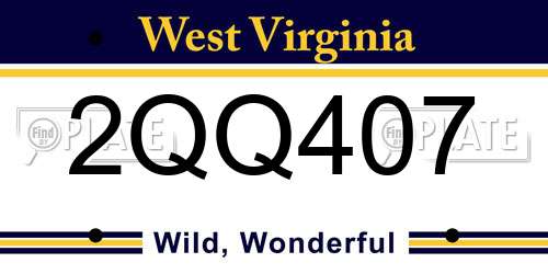 2QQ407 West Virginia License Plate