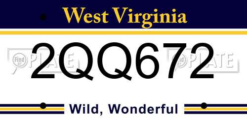 2QQ672 West Virginia License Plate