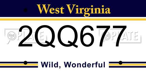 2QQ677 West Virginia License Plate