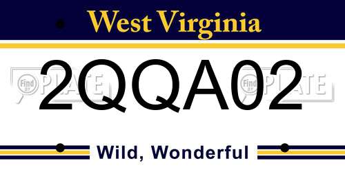 2QQA02 West Virginia License Plate