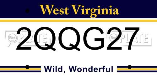 2QQG27 West Virginia License Plate