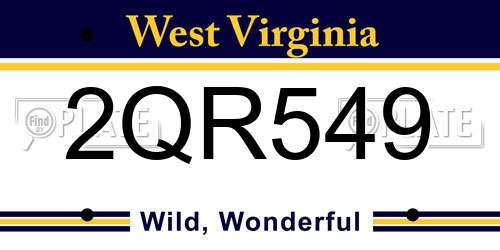 2QR549 West Virginia License Plate
