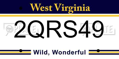 2QRS49 West Virginia License Plate