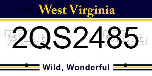 2QS2485 West Virginia License Plate