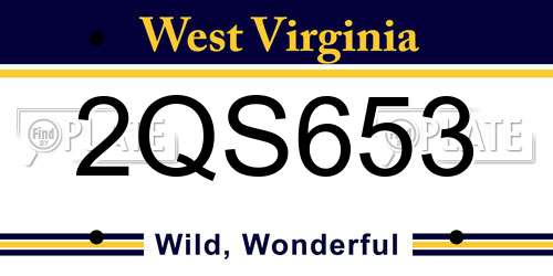 2QS653 West Virginia License Plate