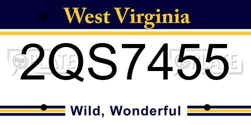 2QS7455 West Virginia License Plate
