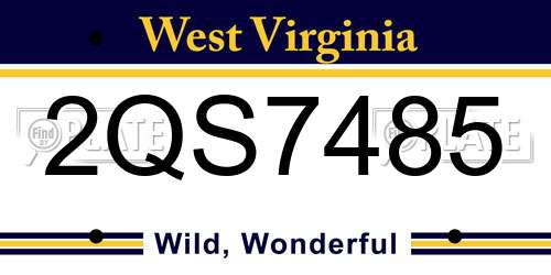 2QS7485 West Virginia License Plate