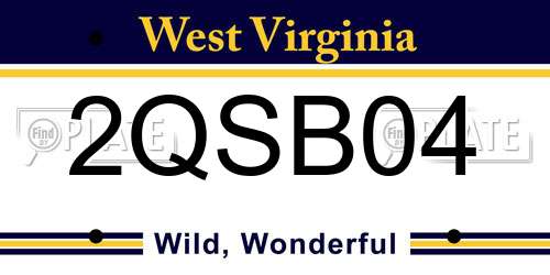 2QSB04 West Virginia License Plate