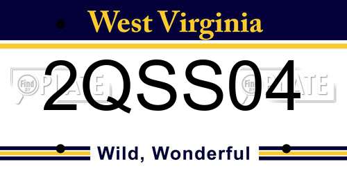 2QSS04 West Virginia License Plate