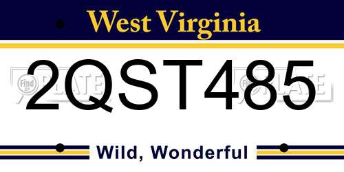 2QST485 West Virginia License Plate