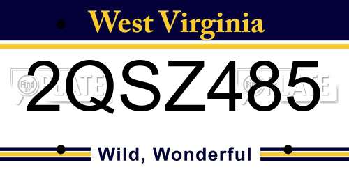 2QSZ485 West Virginia License Plate