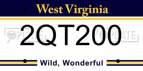 2QT200 West Virginia License Plate