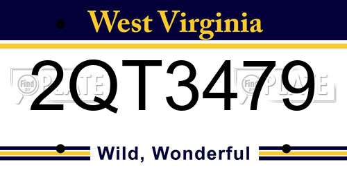 2QT3479 West Virginia License Plate
