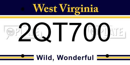 2QT700 West Virginia License Plate