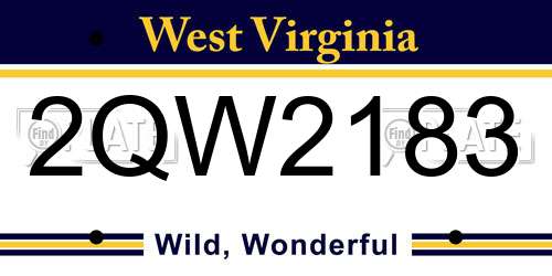 2QW2183 West Virginia License Plate