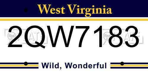 2QW7183 West Virginia License Plate