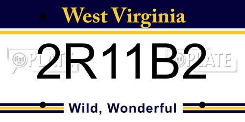 2R11B2 West Virginia License Plate