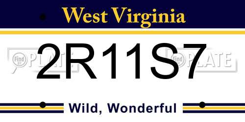 2R11S7 West Virginia License Plate