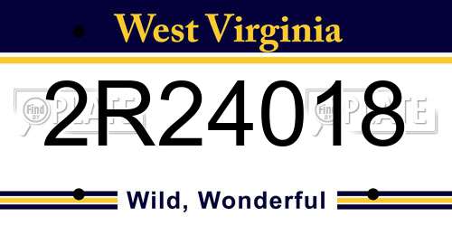 2R24018 West Virginia License Plate