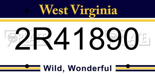 2R41890 West Virginia License Plate