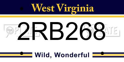 2RB268 West Virginia License Plate