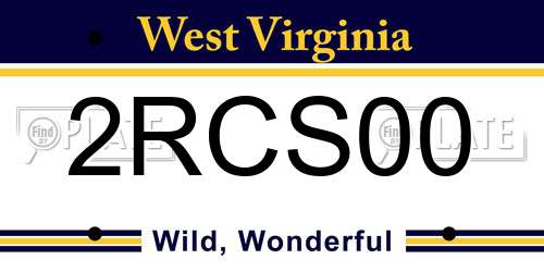 2RCS00 West Virginia License Plate