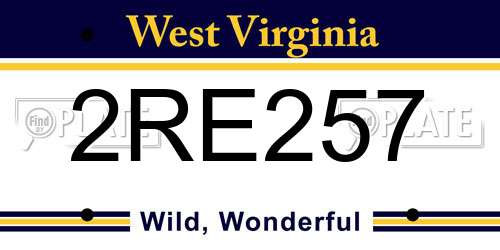 2RE257 West Virginia License Plate