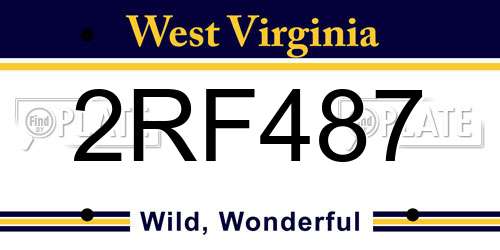 2RF487 West Virginia License Plate