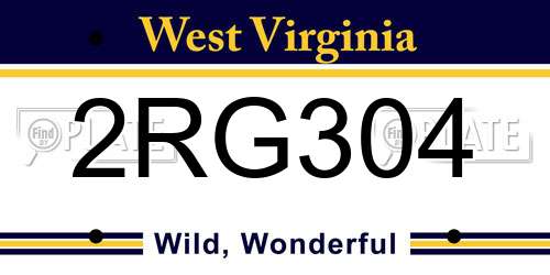 2RG304 West Virginia License Plate