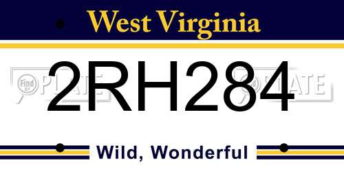 2RH284 West Virginia License Plate