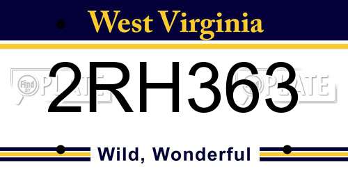 2RH363 West Virginia License Plate