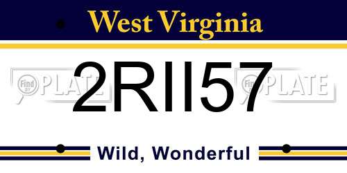 2RII57 West Virginia License Plate