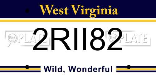 2RII82 West Virginia License Plate
