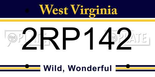 2RP142 West Virginia License Plate