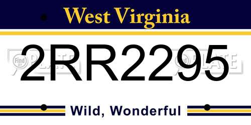 2RR2295 West Virginia License Plate