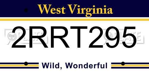2RRT295 West Virginia License Plate