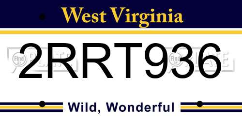2RRT936 West Virginia License Plate