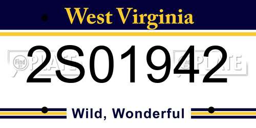 2S01942 West Virginia License Plate