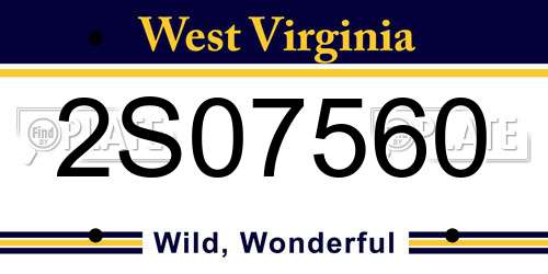 2S07560 West Virginia License Plate