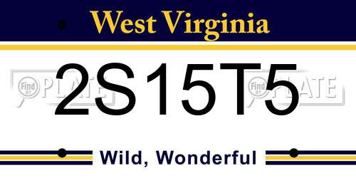 2S15T5 West Virginia License Plate